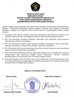 IKA UB Desak Kapolri Transparan Usut Kematian Novia, Ini Pernyataanya  ​​​​​​​