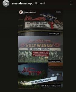 Amanda Manopo Ulang Tahun, Kadonya Ucapan Selamat di Billboard Holywings Kelapa Gading dan Serpong