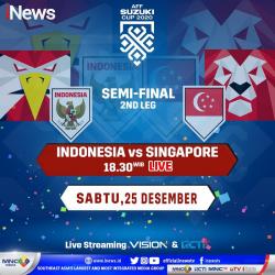 Jadwal Siaran Langsung Piala AFF 2020 di iNewsTV Hari Ini, Timnas Indonesia vs Timnas Singapura