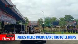 Video Polres Brebes Musnahkan Ribuan Botol Miras