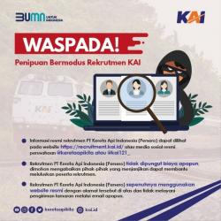 Waspada Rekrutmen Palsu Mengatasnamakan PT KAI