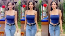 Maria Vania Tampil Dengan Tanktop Biru, Netizen: Pengen Halalin