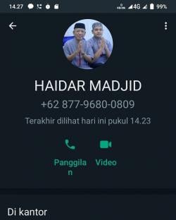 Foto Anggota DPRD Sulsel Disalahgunakan di Aplikasi Pesan Singkat Whatsapp