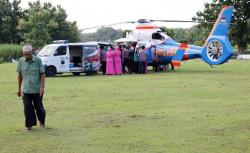 Dijemput Helikopter, Sinta Aulia Penderita Tumor Asal Rembang Dapat Bantuan Pengobatan di RS Polri