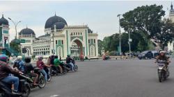 Kondisi Arus Lalu Lintas Ramai Lancar di Kota Medan