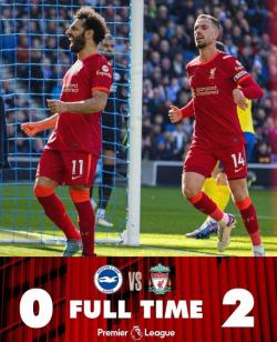 Tumbangkan Brighton! Liverpool Pepet Manchester City di Puncak Klasemen 