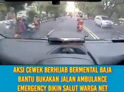 Viral, Perempuan Berhijab Buka Jalan Ambulance saat Kondisi Macet hingga Rumah Sakit 