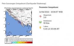 Pesisir Barat Lampung Diguncang Gempa Bumi Magnitudo 3,9