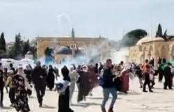 BIADAB! Israel Kerahkan Drone Gas Air Mata Serang Jemaah Masjid Al Aqsa