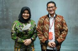 Wabup Madina, Atika Nasution Paparkan Potensi Wisata Daerahnya di Hadapan Sandiaga Uno