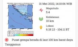 Tanggamus Lampung Diguncang Gempa Bumi Magnitudo 5,4