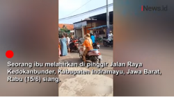 Perjuangan Seorang Ibu Melahirkan di Pinggir Jalan Indramayu saat Menuju Puskesmas