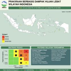 17 Provinsi Masuk Kategori Waspada Potensi Hujan Lebat Hingga 21 Juni. Ini Peringatan BMKG