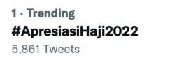 #ApresiasiHaji2022 Jadi Trending Topik Twitter, Begini Komentar Kemenag