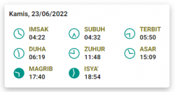 Jadwal Sholat Pemalang Hari Ini Kamis 23 Juni 2022, Lengkap dengan Waktu Imsak dan Dhuha