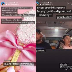 Sudah 2 Hari Marshanda hilang di LA, Postingan Kata Terakhir di IG Jadi Sorotan