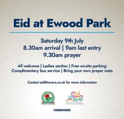 Blackburn Rovers Undang Umat Muslim Inggris Sholat Idul Adha di Ewood Park