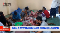 Video Ramah Lingkungan Warga di Brebes Bagi Daging Kurban Gunakan Besek Bambu