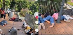 Viral !! ABC Citayam Berserakan Tidur di Trotoar Jalan Kawasan Sudirman, Imbas Fenomena SCBD