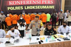 Dalam Kurun Waktu 2 Minggu, Polres Lhokseumawe Berhasil Menangkap Belasan Pelaku Kejahatan