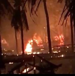 Hotel Oceano Jambu Luwuk di Gili Trawangan Terbakar