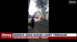 Terbakar 1 Minibus Terbakar di Jalan Raya Samarang Garut, Diduga Lakukan Penyimpangan BBM