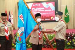 Pj Gubernur Melepas Kontingen Pramuka Banten Ikuti Jambore Nasional