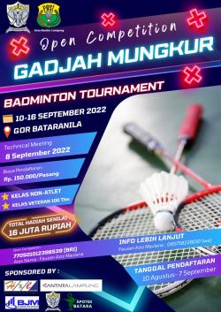 PB Gajah Mungkur Lampung akan Gelar Open Tournament Badminton