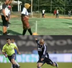 Heboh! Tendangan Pisang Emak-Emak Bikin Gol, Netizen: Roberto Carlos Lewat