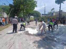 Sat Lantas Polres Cianjur Gelar Olah TKP Laka Lantas di Gekbrong