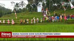 Meriahkan HUT RI Warga Fashion Show dan Numbuk Padi, Susuri Pematang Sawah