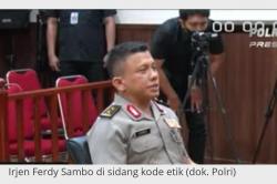 Begini Raut Wajah Ferdy Sambo Saat Sidang Kode Etik, Dengan Pangkat Bintang Dua di Pundaknya