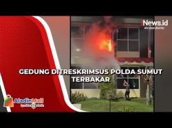 Detik-detik Gedung Ditreskrimsus Polda Sumut Kebakaran