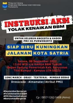 Hari Ini Ada Demo Tolak Kenaikan Harga BBM di Purwokerto,  Berikut Jalan yang Dilalui  dan Lokasinya