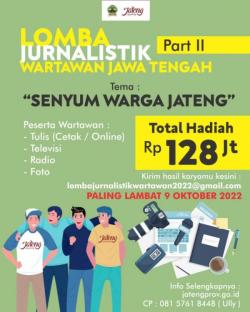 Dinkominfo Selenggarakan Lomba Jurnalistik Bagi Wartawan se-Jateng, Catat Timelinenya!