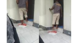 Viral, Oknum Polisi Ini Jadikan Bendera Merah Putih Lap Kaki