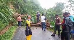 Akses Penghubung Langkaplancar Pangandaran dan Cineam Tasikmalaya Tertutup Longsor