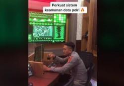 Viral Video Polisi Pantau Keamanan Data, Tampilan Layar Ternyata Cuma Background Hacker