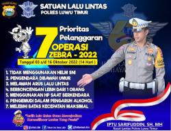 Lengkapi Surat Kendaraan Anda Polres Lutim Akan Laksanakan Operasi Zebra 2022