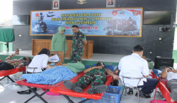 HUT TNI ke-77, Kodim Sragen Gelar Baksos Donor Darah