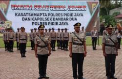 Polres Pidie Jaya Gelar Sertijab Kasat Samapta dan Kapolsek Bandar Dua