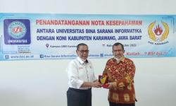 Dukung Atlet Indonesia, Universitas BSI Teken MoU dengan KONI Karawang