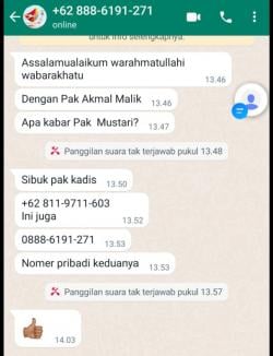 Waspada! Nama Gubernur Sulbar Dicatut Penipu Via WhatsApp