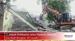 Dampak Pelebaran Jalan Pantura, Kembali Bongkar 35 Lapak di tepi Jalan Raya Manyar