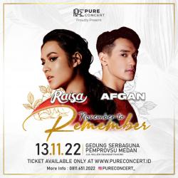 Konser Musik November to Remember di Medan, Raisa & Afgan Bakal Buat Baper Penonton