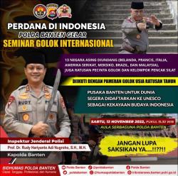 Dorong Golok Banten Diakui UNESCO, Besok Polda Banten Gelar Seminar Golok Dihadiri 13 Negara