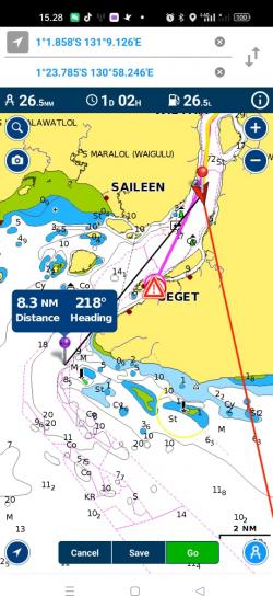 Kapal Sailing Vessel Dulce Terlihat Nelayan di Tanjung Sele