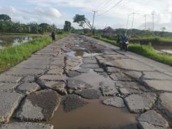 Akses Jalan Menuju Gedung Samsat Malingping Baru Milik Pemprov Banten, Dalam Kondisi Rusak Parah