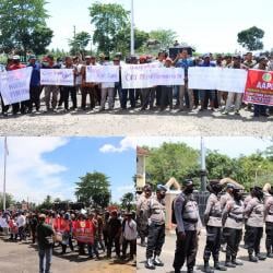 Ratusan Polisi Amankan Unjuk Rasa Di Kantor Bupati Lampung Timur