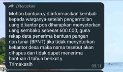 Oknum Perangkat Desa di Natar Lampung Selatan Diduga Intimidasi Warga yang Dapat Bantuan BPNT